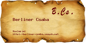 Berliner Csaba névjegykártya
